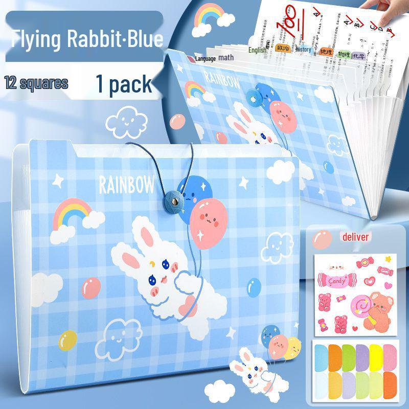 Large-Capacity A4 Accordion Folder: Multi-Layer Student Test Paper Organizer & Subject File Bag