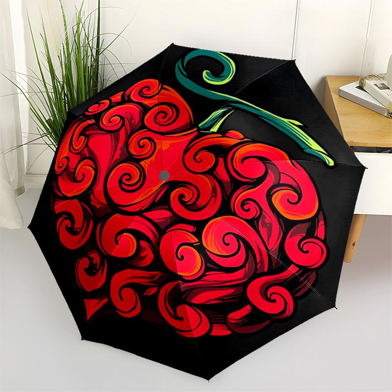 1pc Swirl Heart Design Automatic Open/close Folding Umbrella, Compact Portable Travel Umbrella,Cute Umbrella, Durable Construction Yy250804082