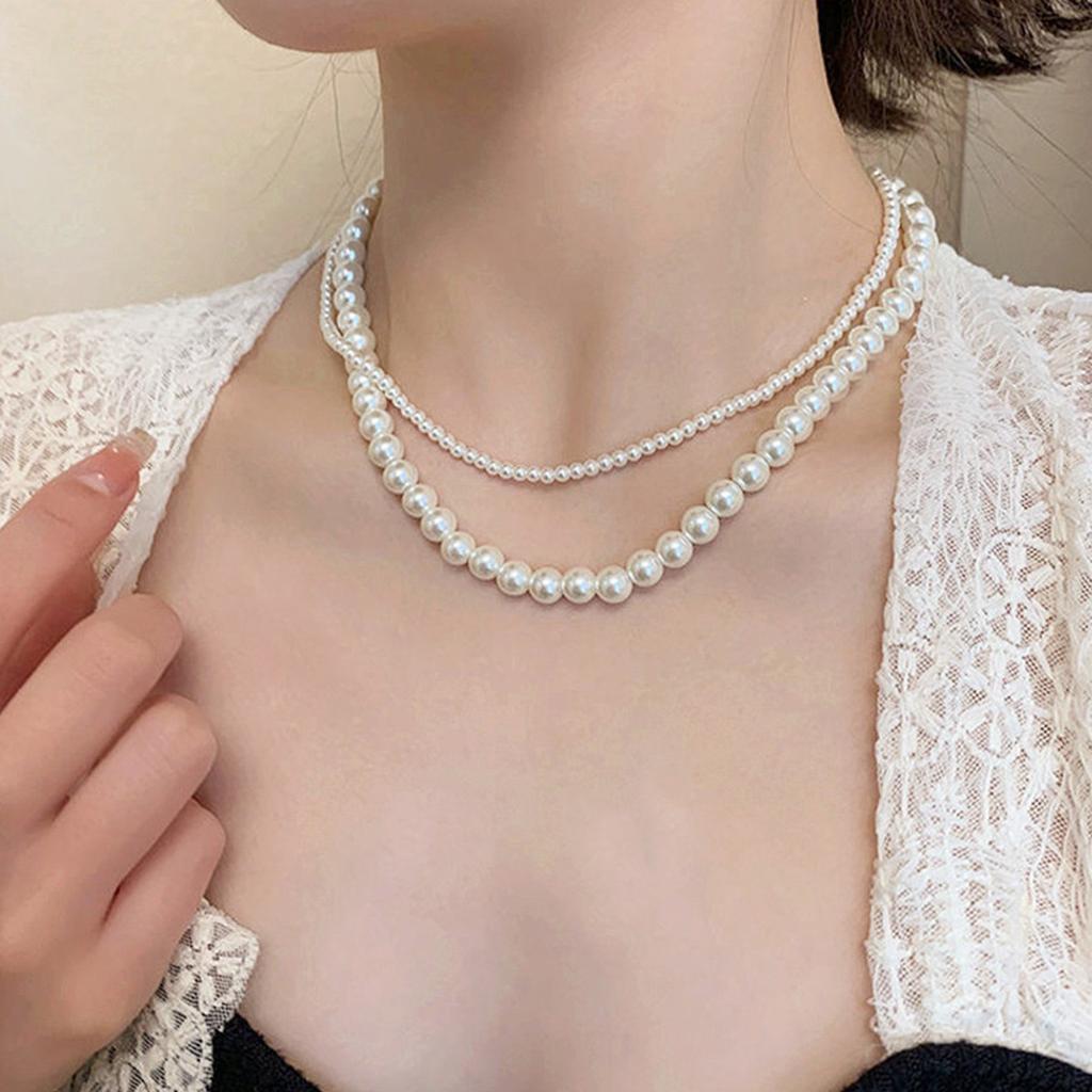 Fashion jewelry, bohemian multi-layer necklace, popular street auction popular pearl necklace.