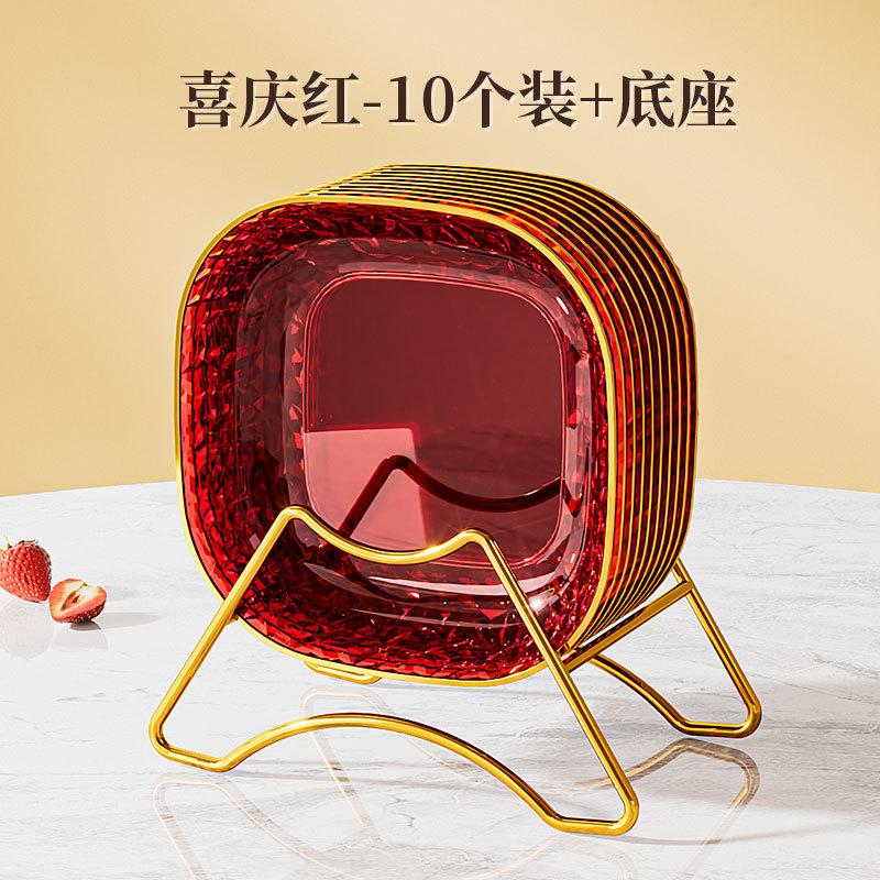 Spit Bone Plate Household Food Grade Snack Plate Fruit Plate Light Luxury Dining Table Garbage Residue Plate High-Grade Small Plate Plate