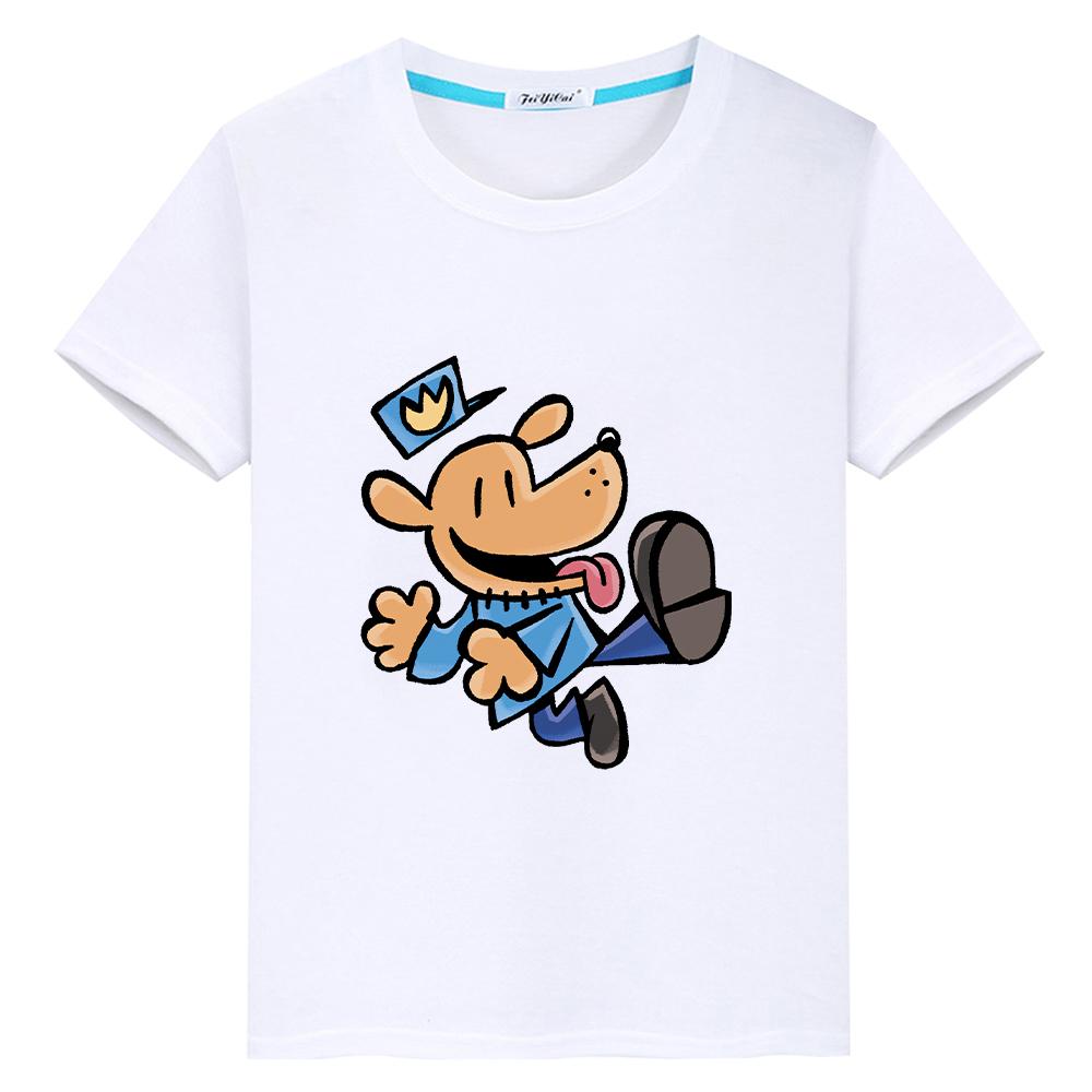 

Футболка с изображением собаки и человека для мальчиков 10 лет, 100% хлопок, короткие топы в стиле аниме, кавайные футболки, гордость, одежда для детей 2000 года, одежда для девочек, одежда для девочек 100 белый