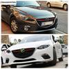 Car Front Middle Grille Mesh Strip Protector Decoration Cover Trim For Mazda 3 2014 - 2016 ABS Chrome / Red Accessories Exterior