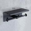 Punch-Free Black Stainless Steel Tissue & Toilet Paper Holder for Bathroom