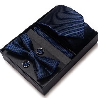 Geschenkbox für Herren-Business-Kleider-Party-Krawatte, modisches Kombinationsset aus Krawatte und quadratischem Schal, Krawatten- und Fliegenset