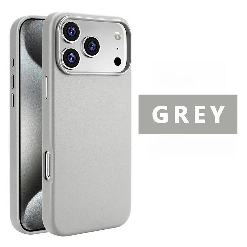 Cowhide Leather Phone Case for iPhone 16 Pro Max 17 Air 15 Plus 14 13 12 Promax High End Strong Magnetic Wireless Charging Cover