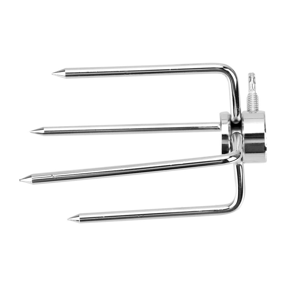 2pcs/set Charcoal Chicken Grill Rotisserie BBQ Forks Rotisserie Meat Fork Stainless Steel BBQ Forks