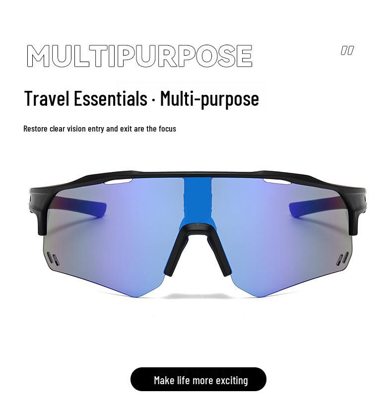 Unisex Outdoor Sports Cycling Sunglasses - Windproof, Iridescent, UV Protection, Fashionable European/American Style
