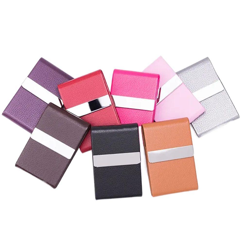 Slim Pocket Business Card Case PU Leather ID Case Card Box Name Card Holder  Office Supplies