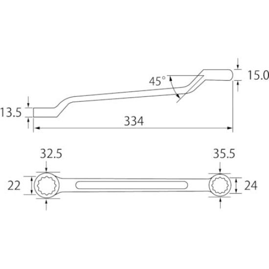 Lobtex Box Wrench OW2224 Double-Ended