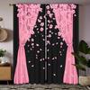 2 Pcs Pink Cherry Blossoms Print Curtains,suitable for Bedroom,living Room Kitchen Decoration,home Decoration,window Decoration