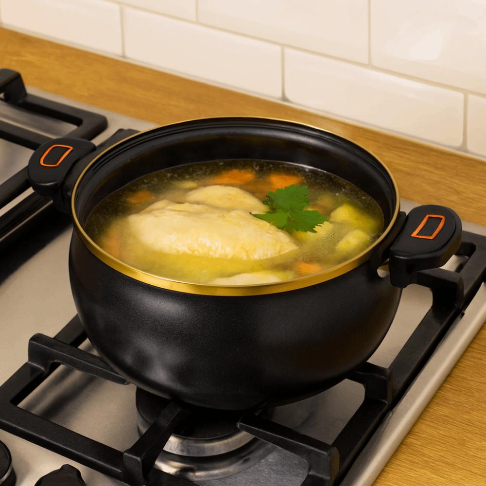 Large Capacity Stew Pot Non-Stick Soup Pan Practical Chubby Micro-Pressure Pot Induction Cooker