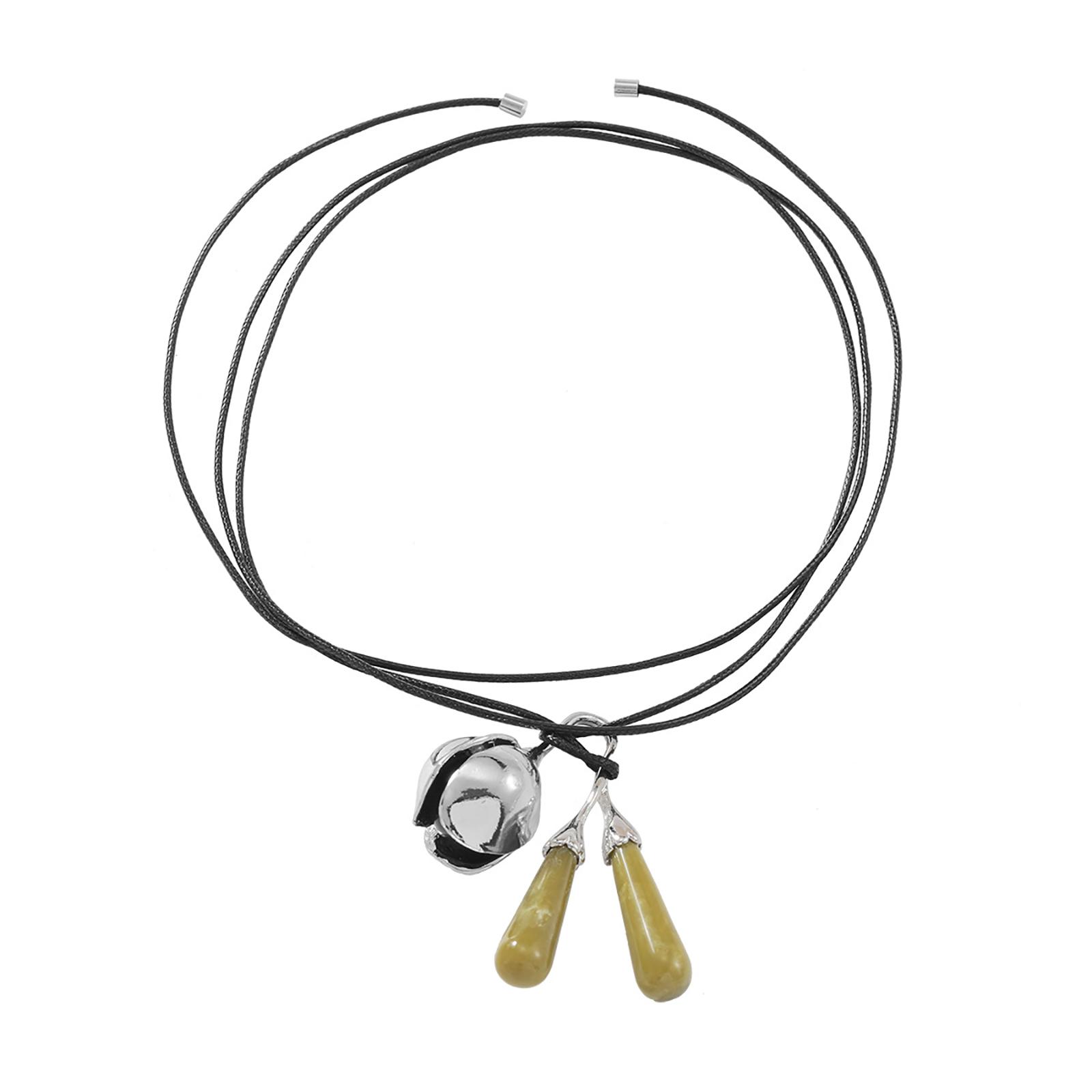 

Унисекс-ожерелье с подвеской в виде колокольчика, длинной нитью, стильное украшение на шею, идеально подходит для повседневной носки и вечеринок серебряный