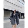 Kumikumi British Style Apricot Lapel Trench Coat Outerwear Women Autumn Elegant All-Match Loose Slimming New Coat