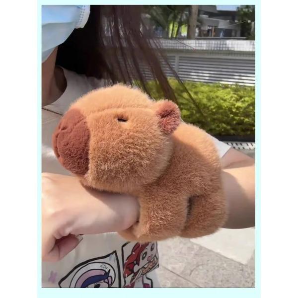 Kawaii Capybara Animal Slap Snap Wrap Wristband Bracelet Capybara Plush Hand Ring Wristband Toys Birthday Elegant Present