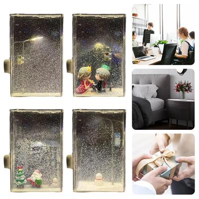 Snowy Lamp Material Pack Snow Scenery Night Light Decorative Snowy Night Street Lamp Handmade Christmas Light for Kids Adults