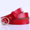 Round Buckle Women'S Cowhide Leather Belt Women'S Round Head Pin Buckle Decorative Thin Belt Belt Belt