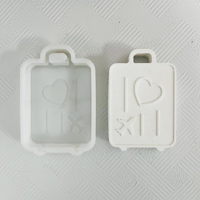 3D Luggage Silicone Candle Mold Handmade Candle Making Soap Plaster Resin Molds DIYs Chocolate Cake Baking Tools Decors