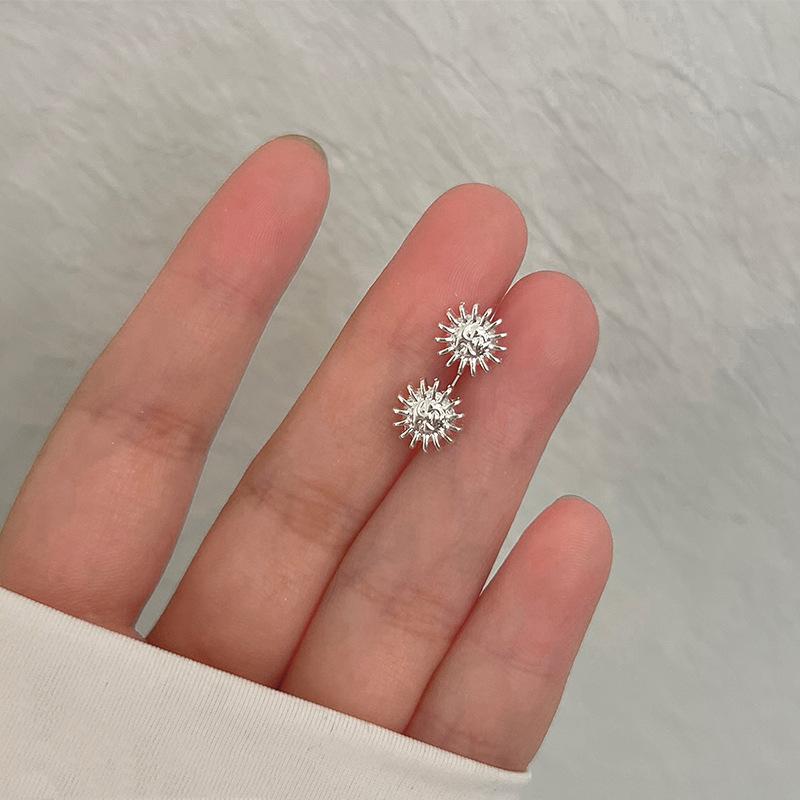 S925 Silver Stud Earrings Women's Ear Hole Earrings Niche Design Earbone Studs High-end Earrings