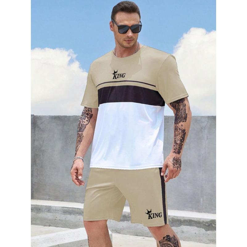 New Summer Vacation Leisure Daily 3D Men's Sports Wear Large Round Neck Short Sleeved T-shirt Shorts Set Casual Street Clothing