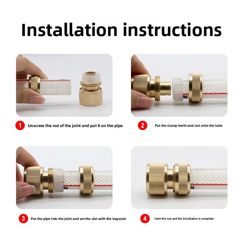 1/2" Thread Brass Quick Connector Garden Watering Adapter Drip Irrigation Copper Hose Quick Connector Fittings 1 Pcs