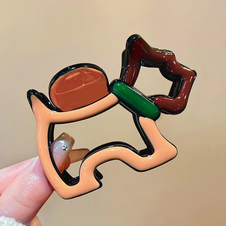Contrasting Lines Puppy Hairpins Women's High-end Sense Cute Shark Clips Fashion Hair Accessories