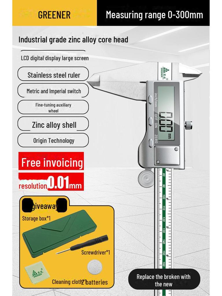 Green Forest High-Precision Digital Vernier Caliper for Jewelry and Bracelets
