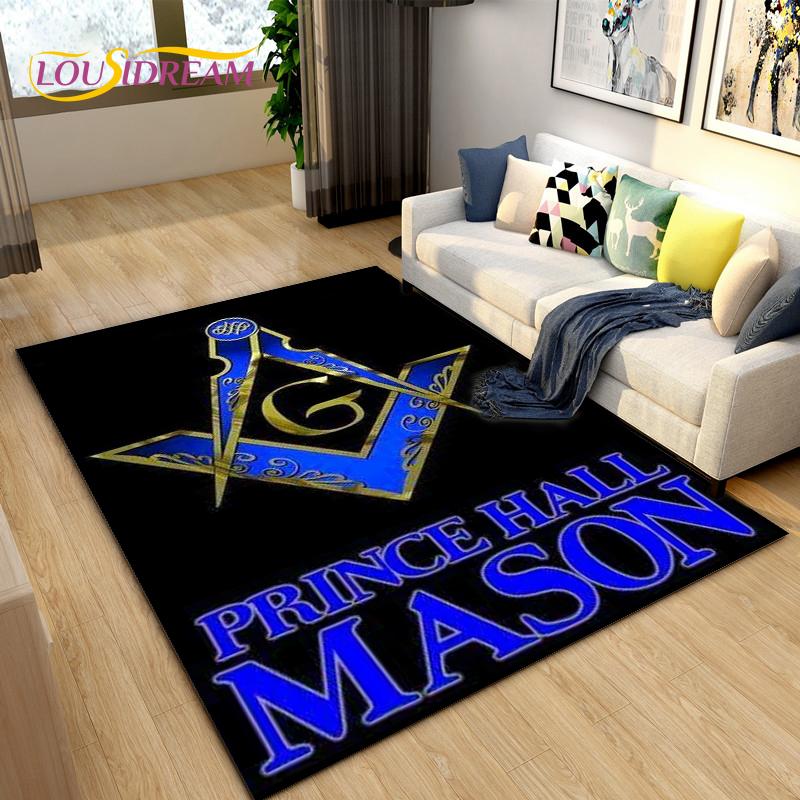 Masonic Carpet Freemason Illuminati Ring Area Rug Large,Carpet All Seeing Eye Rugs Carpets for Living Room,Fitness Pet Floor Mat