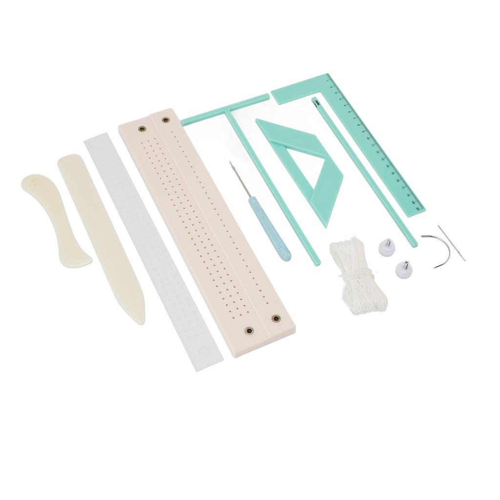 Set Ghid de Perforare pentru Legarea Cărților, Jurnal, Album, Realizare Copertă, Riglă de Poziționare, Ac de Perforare, Legare Cărți