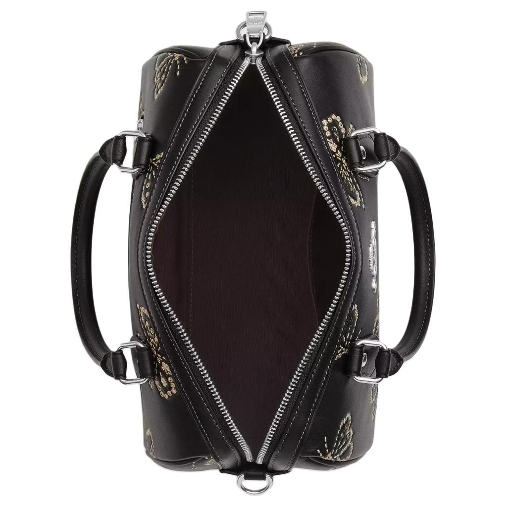 Coach Rowan 25 Butterfly Print Adjustable Shoulder Strap Smooth Leather Crossbody Tote Bag Medium Women handbags Silver Black CCK88-SVBK