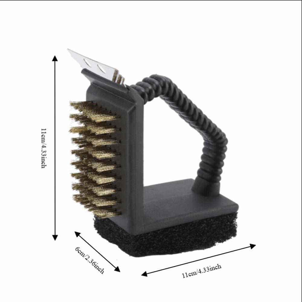 Multi Functional BBQ Cleaner Brush Plastic Copper Wire Scouring Pad Grill Brush  Backyard Party