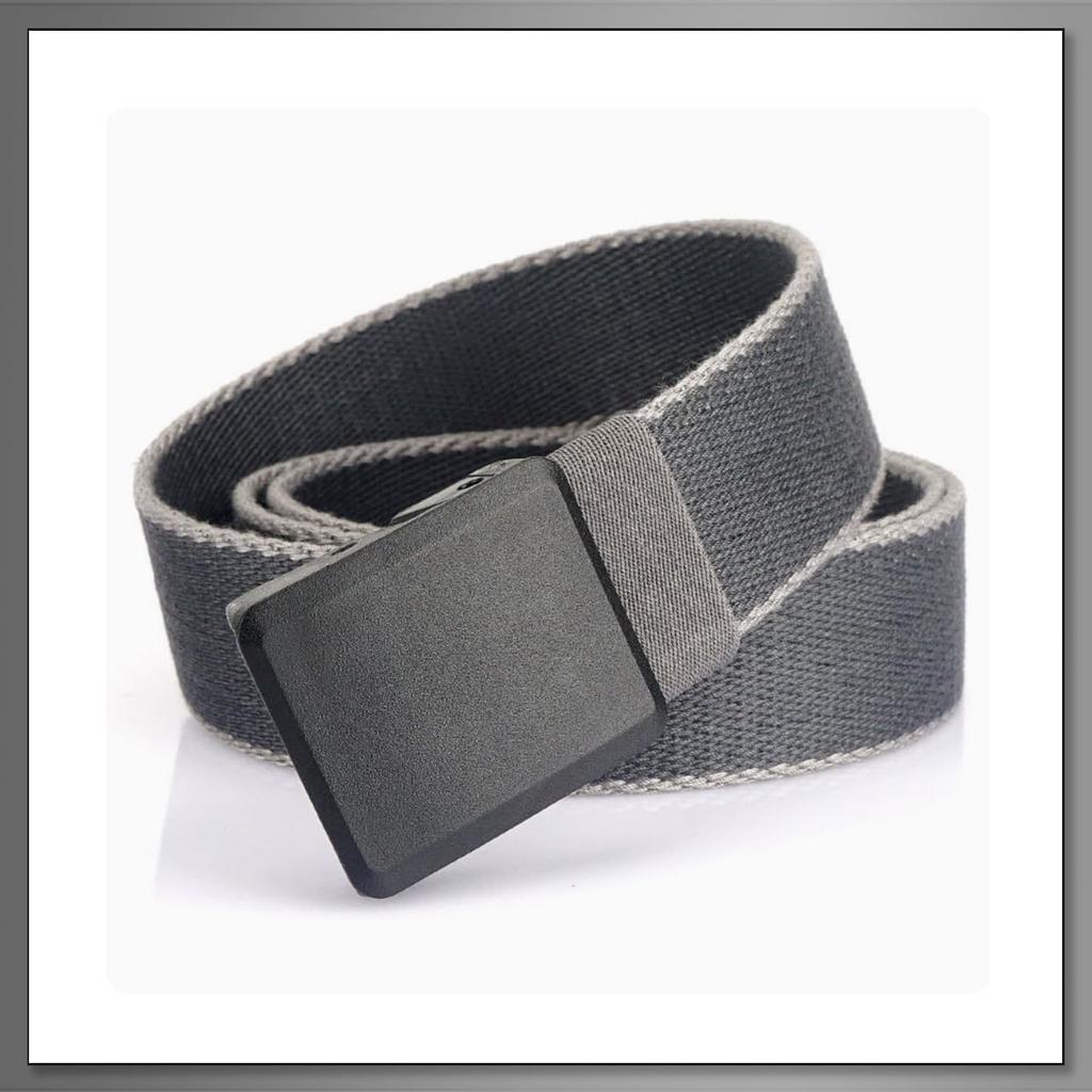 [Buzz Selection] Canvas Belt - Comfortable Fit, Flexible, Durable, Casual & Business - Men's LBT732 (Black)