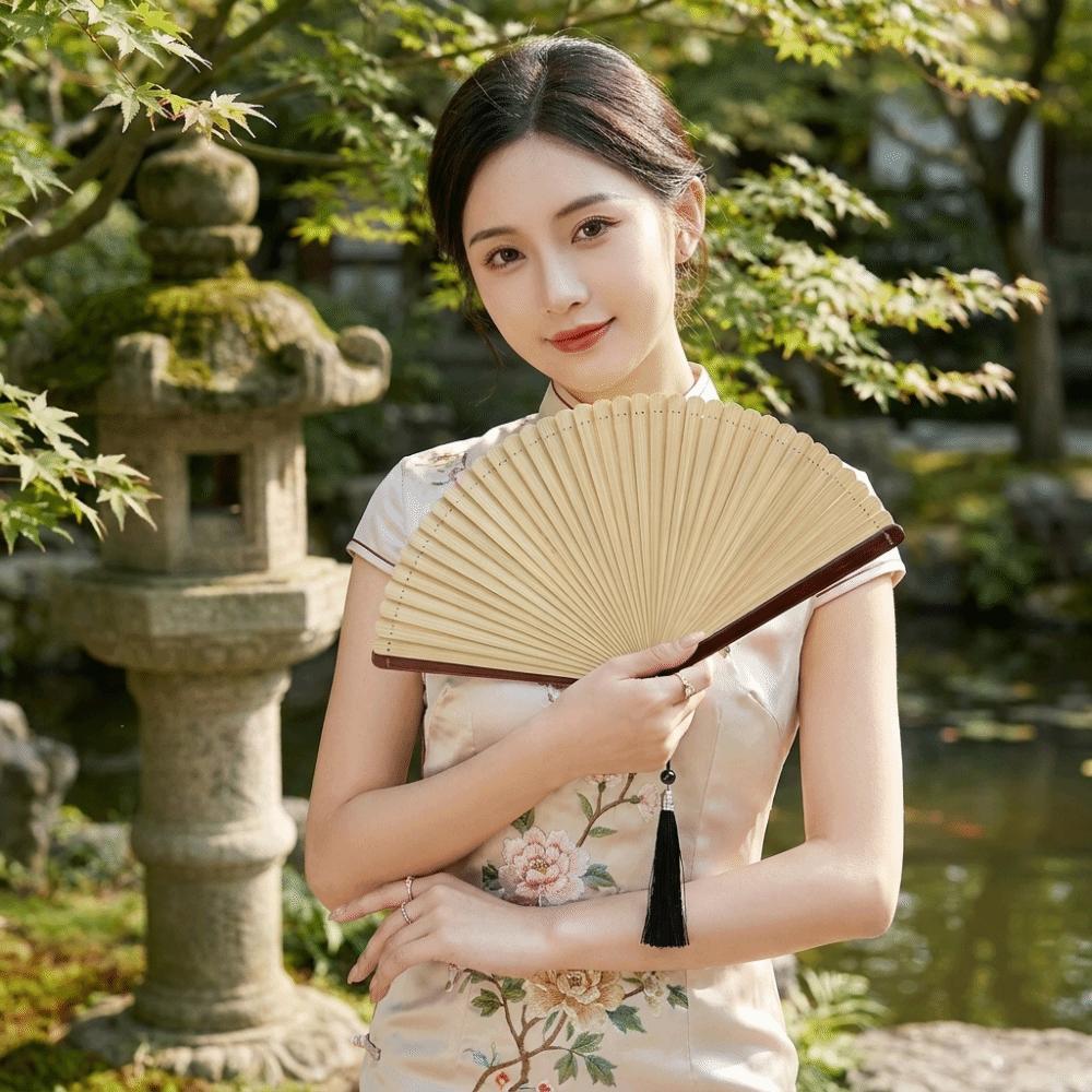 Mini Handheld Fan Portable Chinese Style Fan Creative Tassel Folding Fan Stage Performance