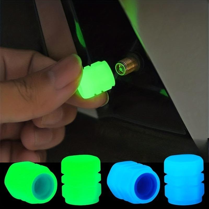8 Luminous Valve Caps | Nighttime Tire Decoration Suitable for Cars Motorcycles and Bicycles Safety and Eye-catching Accessories