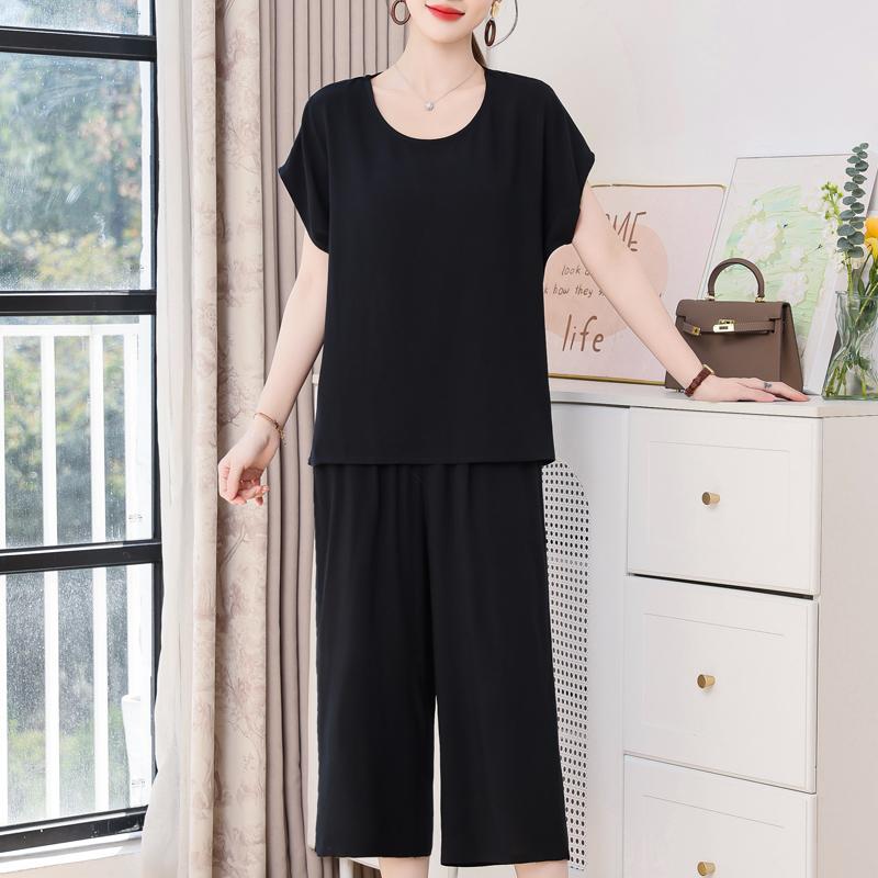 Elegant Women's Pants Sets Summer Vintage Clothes Casual Plus Size 2 Piece Sets