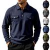 Men S Casual Workwear Long Sleeve Polo Shirt Multi Pocket