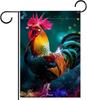 Colorful Rooster Garden Ag Vertical Double Sided Farmhouse Holiday, 12x18 XXQ