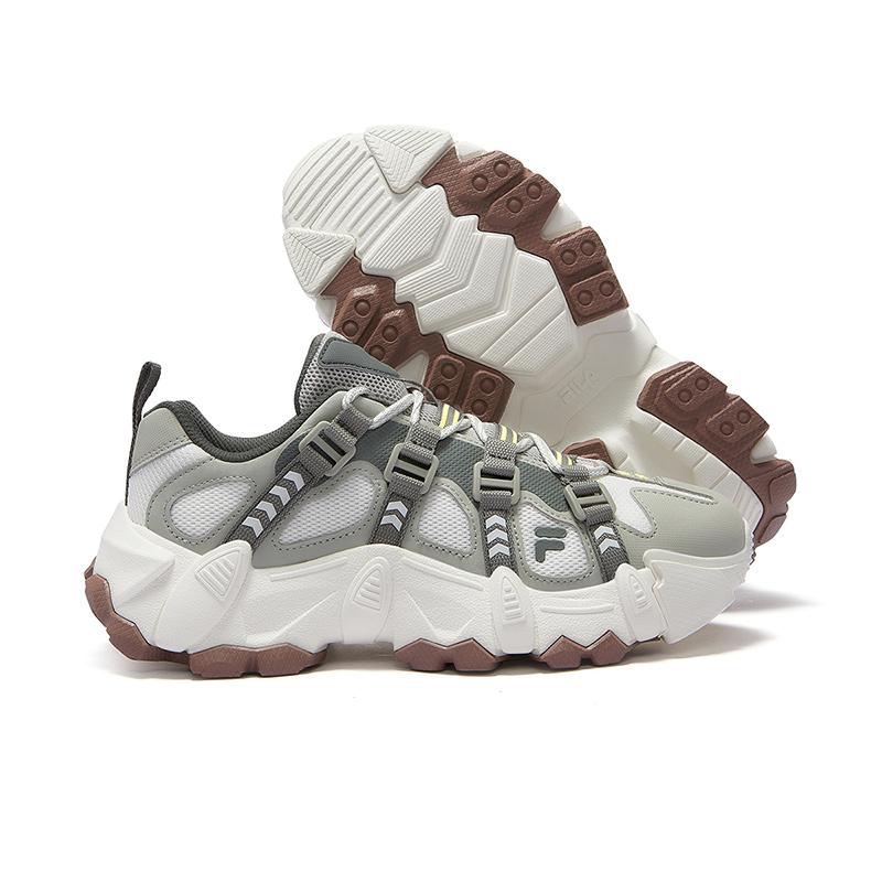 Fila Fusion Exocet Mountain Shoes Comfortable Casual Durable Low-Top Dad Shoes Women Sneakers Snow-White Soft-Willow-Gray T12W511510FSP