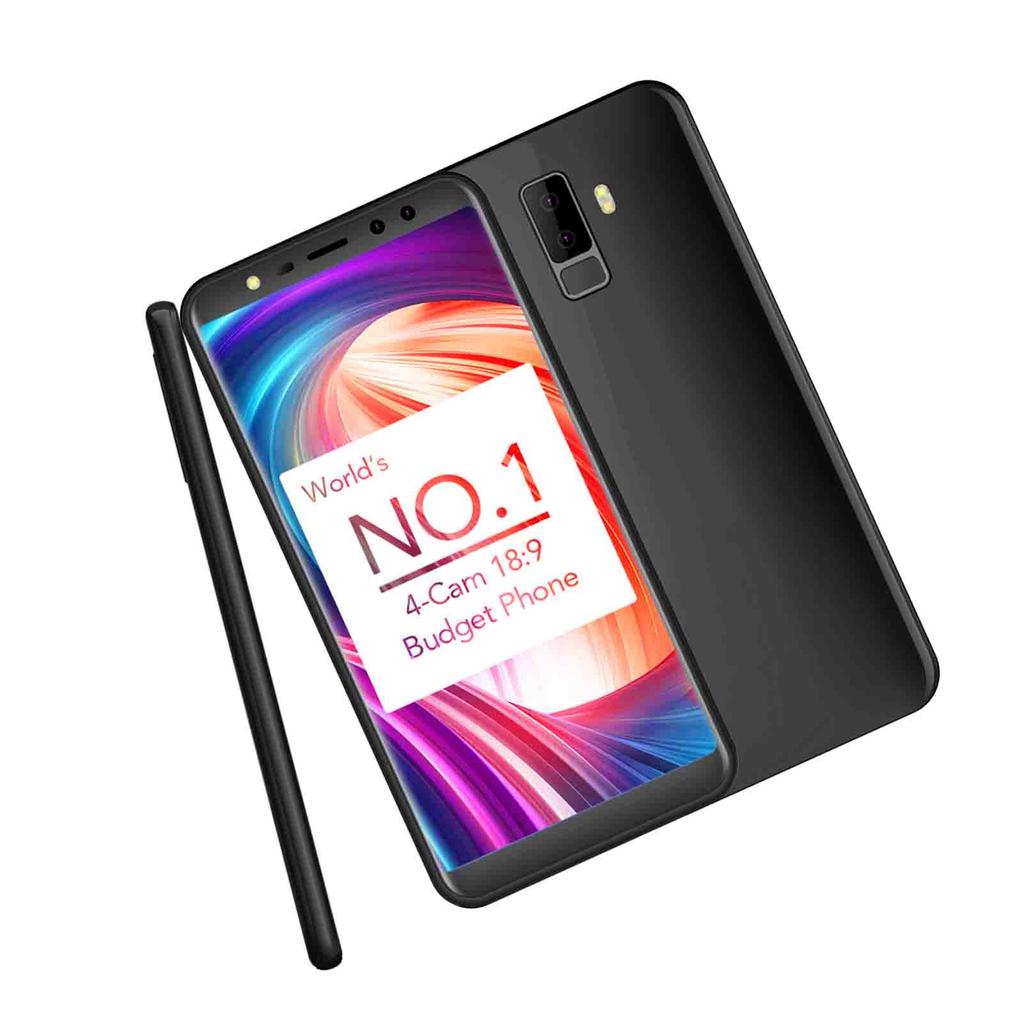 Quad Cam 18:9 Full Screen Mobile Phone Fingerprint 5.5 Inch HD 1280 * 640p 2GB+16GB WiFi GPS 2850mAh 3G WCDMA Smartphone