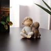 Girl Dog Resin Figurine Kids Puppy Statue Sculpture Home Desk Office Desktop Decoration Ornament Christmas Lovers Memorial Gift
