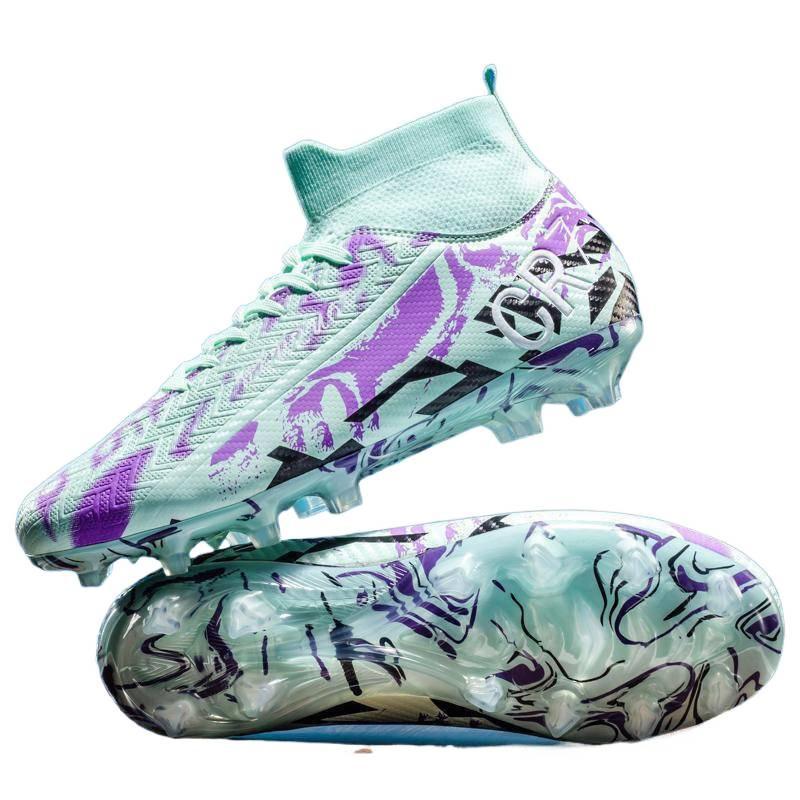 Men's High-top Youth Football Shoes AG Spikes Artificial Flat Student Training Sports Shoes