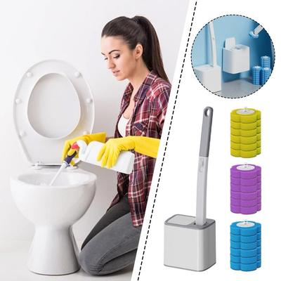 Toilet Wand With Refills Toilet Cleaner Efficient Cleaning Design Removal Scrubber With Holder For Hard-to-Reach