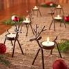 {MX} Creative Christmas Reindeer Candlestick Durable Iron Candle Holder Tea Light Holder DIY Xmas Party Home Table Decor