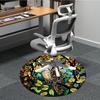 1pc Stained Glass Owl Office Round Area Rug, Under Office Chairs Bedroom Living Room Home Decor, Room Deco