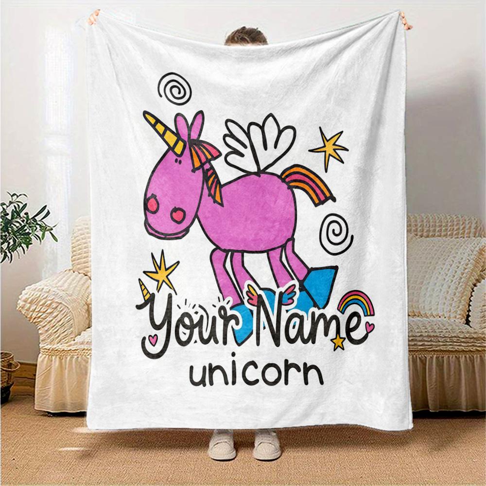 1PC Groovy Chick Custom Name Patterned Flannel Blanket Suitable For All Seasons For Home Decor Warmth And Comfort Gifts Holiday Present