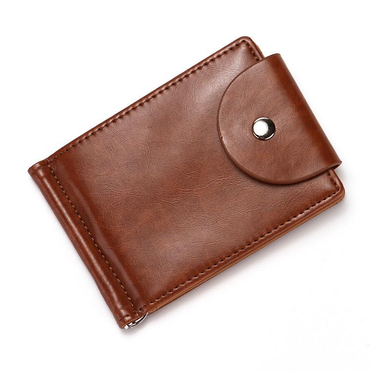 1PC Man's Wallet Dollar Clip Identification Card Holder Bag Clamshell Buckle Wallet Zipper Change Purse