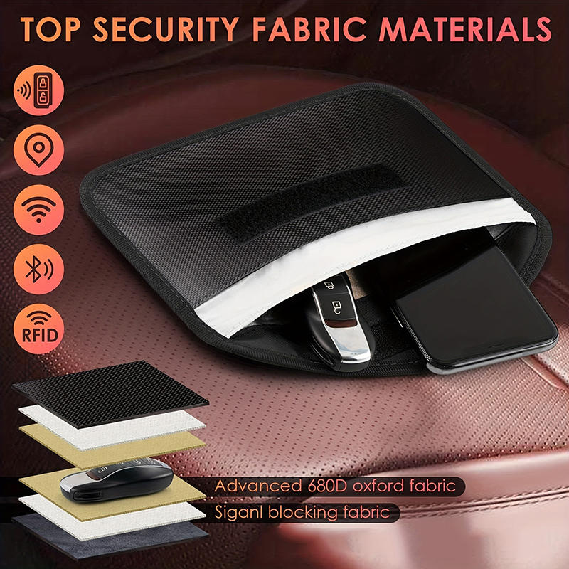 Portable Signal Blocking Key Pouch for 6.5 Inch Phone Travel Anti Theft Car Cell Phone Privacy Protection Bags