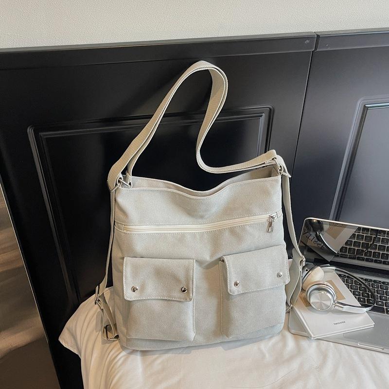 Borsa di grande capacità, Borsa monospalla multitasche, Borsa a tracolla, Tote a doppia spalla Borsa da donna