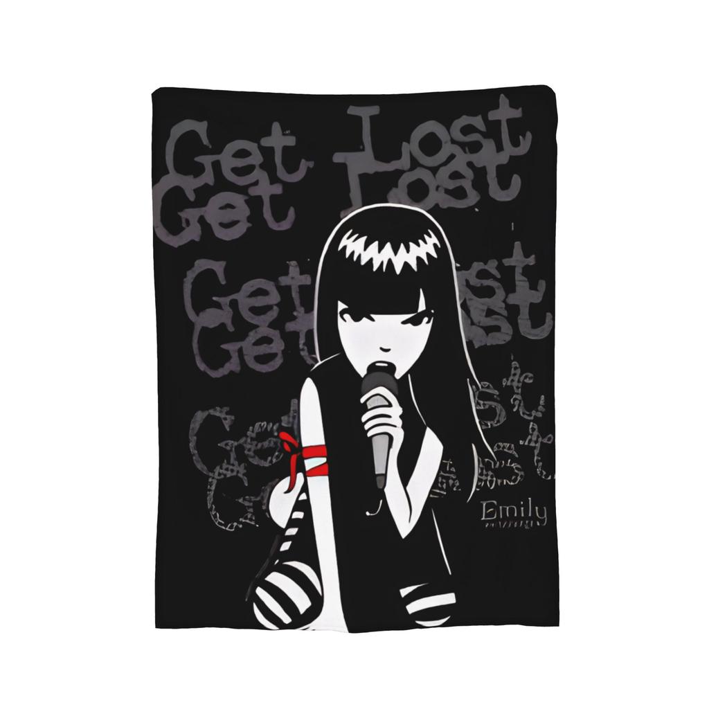 Cartoon E-Emily the Strange Fleece Throw Blanket Cats Blanket for Bed Car Super Warm Quilt,