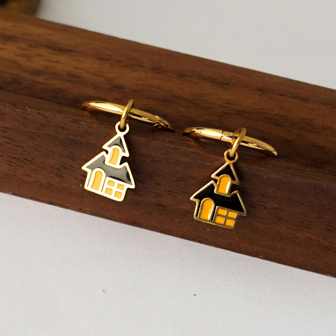 

1 пара серег-колец из нержавеющей стали 316L для женщин, девушек, новая мода, винтажная геометрия тыквы, украшения на Хэллоуин, предотвращающие аллергию 4cm золотой