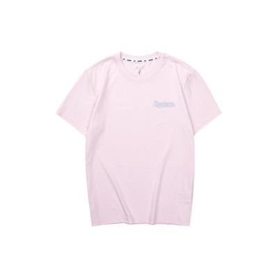 Skechers American Retro Letter Print Loose Round Neck Quick-Dry Short Sleeve T-Shirt Unisex Tops Light-Pink L224U080-03JG